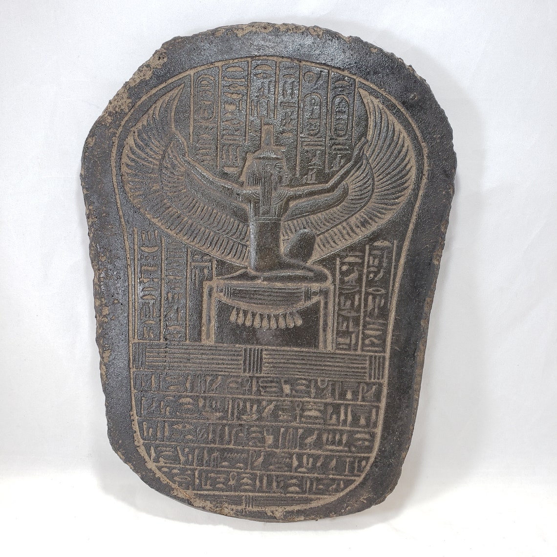 Egyptian Isis Faux Stone Plaque Ancient Egypt Wall Art Made Etsy