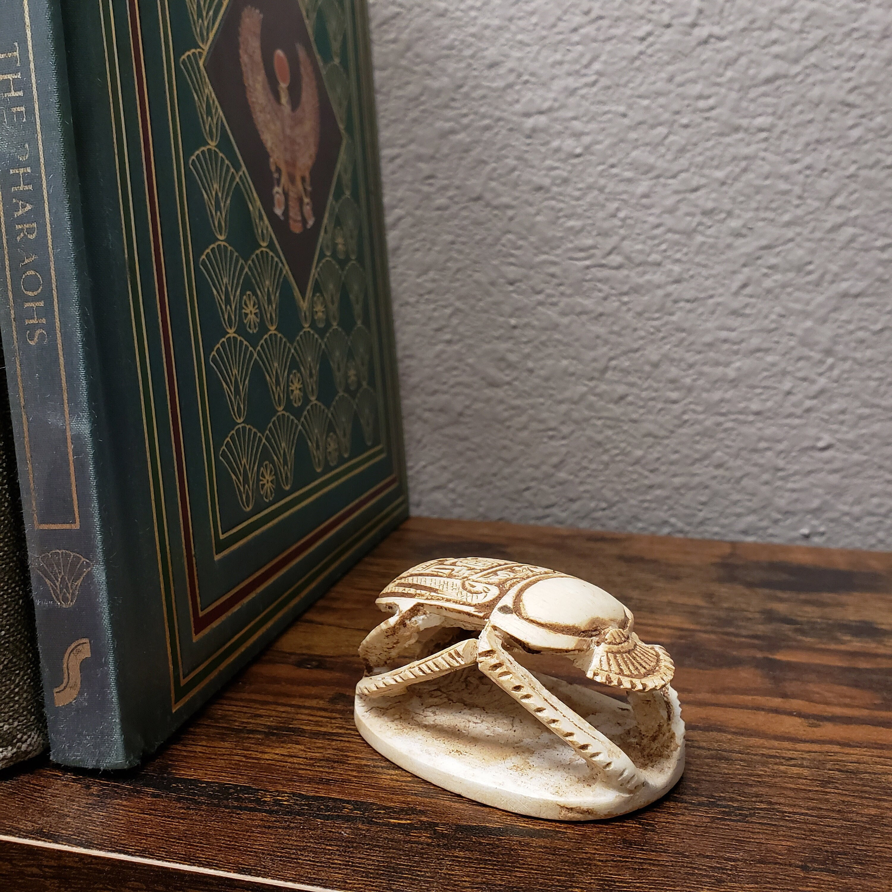 Egyptian Scarab Figurine - Hand-Carved Soapstone Egyptian God Collectible - Made in Egypt