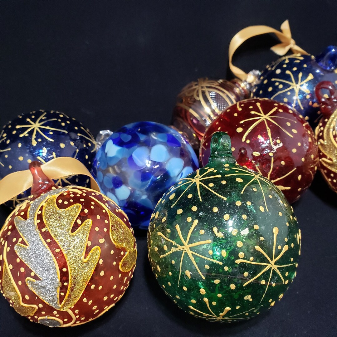 Egyptian Handblown Glass Ornaments Mystery/surprise Design Christmas