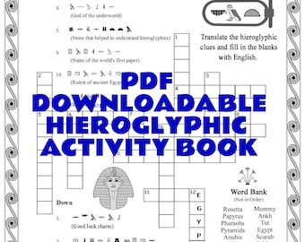 Ancient Egyptian Activity Book: Hieroglyphic Coloring Pages (Printable PDF)