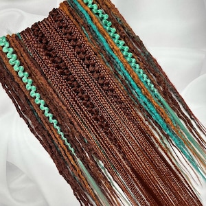 Natural Looking Copper Synthetic Dreads/Crochet Copper Red Green Viking Dreads/Crochet Copper Emerald Red DE Dreads Braids Extensions