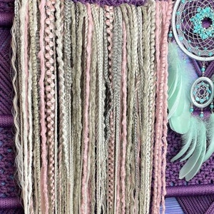 Handmade dreadlock extensions/Natural looking synthetic dreadlock extensions/pink, blond, beige textured dreadlocks double sided dreadlocks
