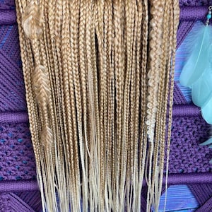 DE Tranças/Tranças Loiras Trigo/Tranças Mistas/Extensões de Cabelo Loiro/Tranças de Cabeça Cheia/Cabelo de Lazer/Extensões de Cabelo