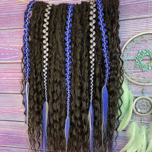 Dreads extension set completo dreadlocks extensions all&#39;uncinetto Dreads extensions sintetici ondulati dreads double ended