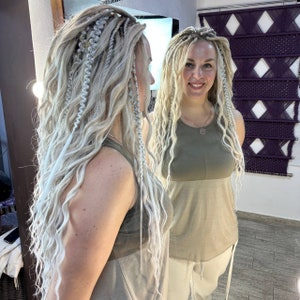 Dread Curls Natural Look Synthetic Double Curls Braids Color Blonde Boho Style/Wavy Dreadlocks/Dreadlocks Set Curly Crochet  Double Sided