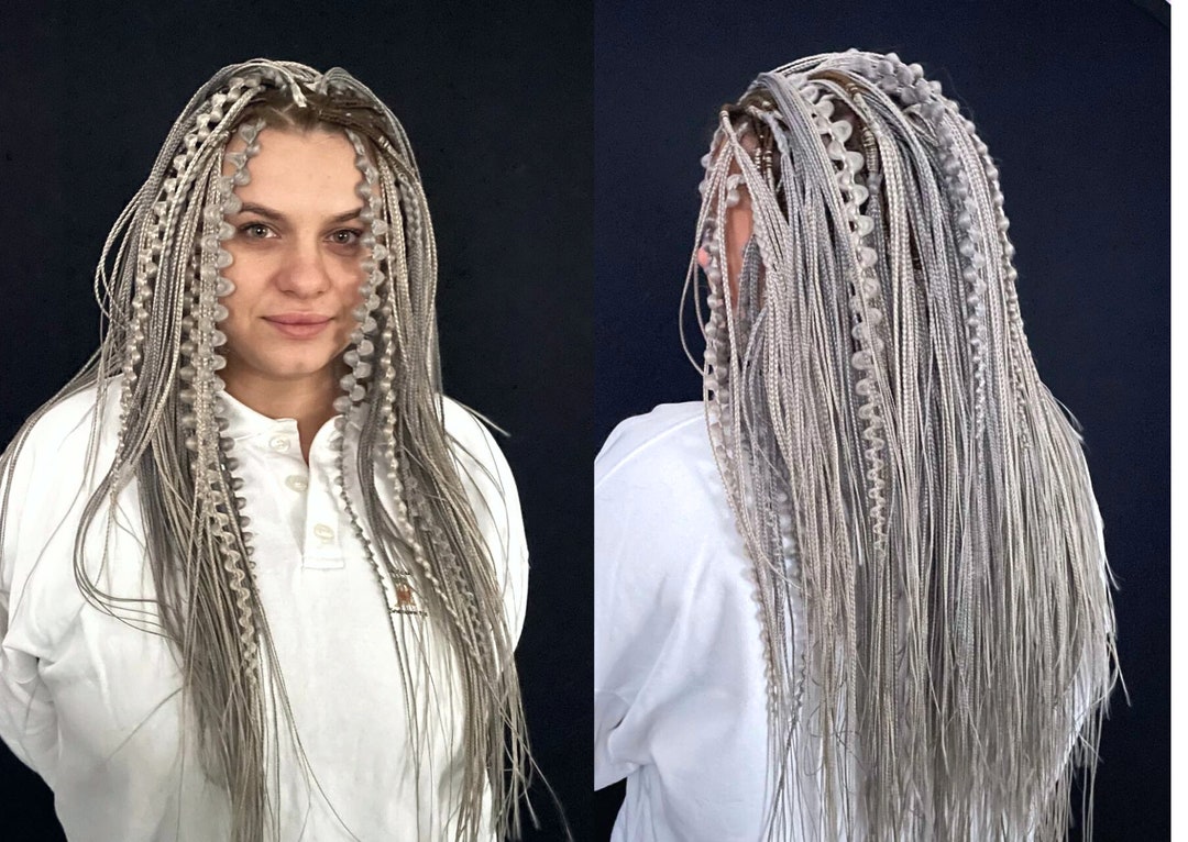 Boho Braids Platinum Blonde Silver DE Synthetic Hair Extensions ...