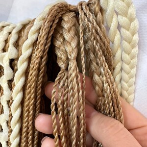 Light brown ombre dreadlocks and blonde dreadlocks/Mixed texture dreadlocks and braids/blonde, brown dreadlocks/bronze long dreadlocks