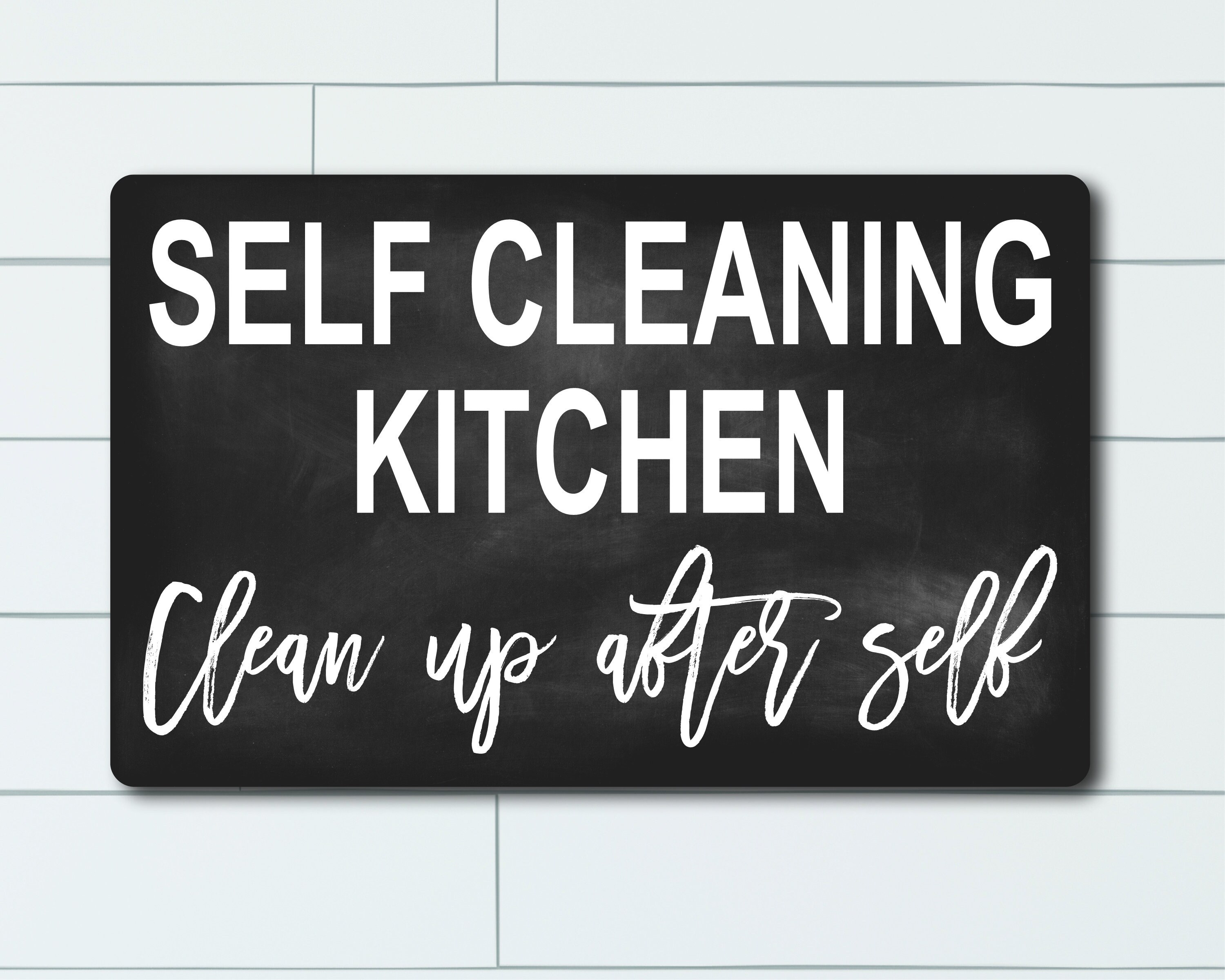 This is a Self-Cleaning Kitchen Wall Decor Sign, Kitchen Decor, Printed  Wood Plaque Sign, Hanging Funny Kitchen Signs, Family Signs for Home Decor