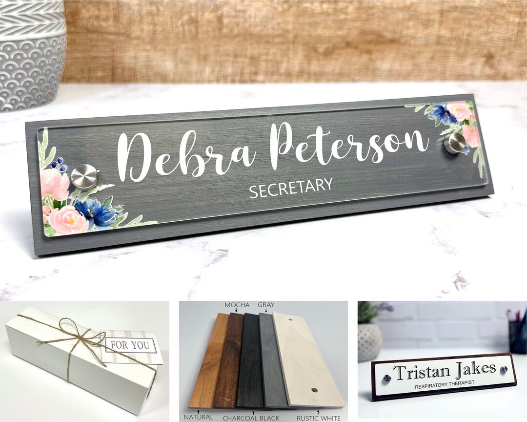 Secretary Desk Name Plate Secretary Desk Name Personalized Etsy