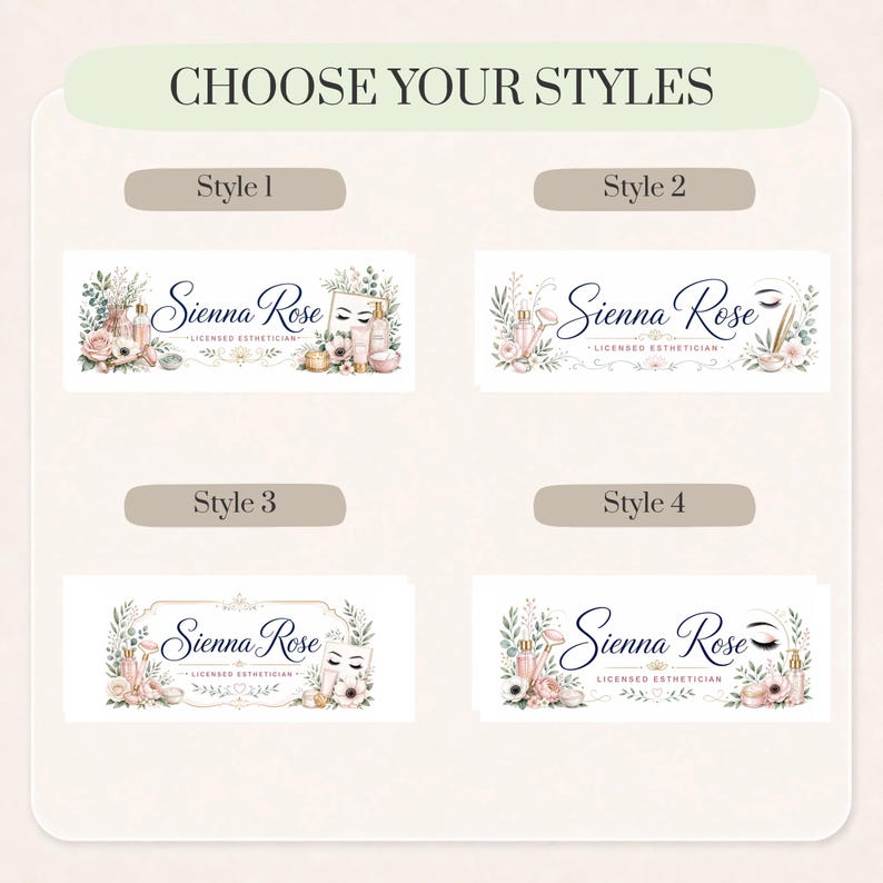 Personalized Esthetician LED Nameplate, Custom Lash Tech Desk Sign, Salon Owner Gift - image 4: 04-StylesBoard