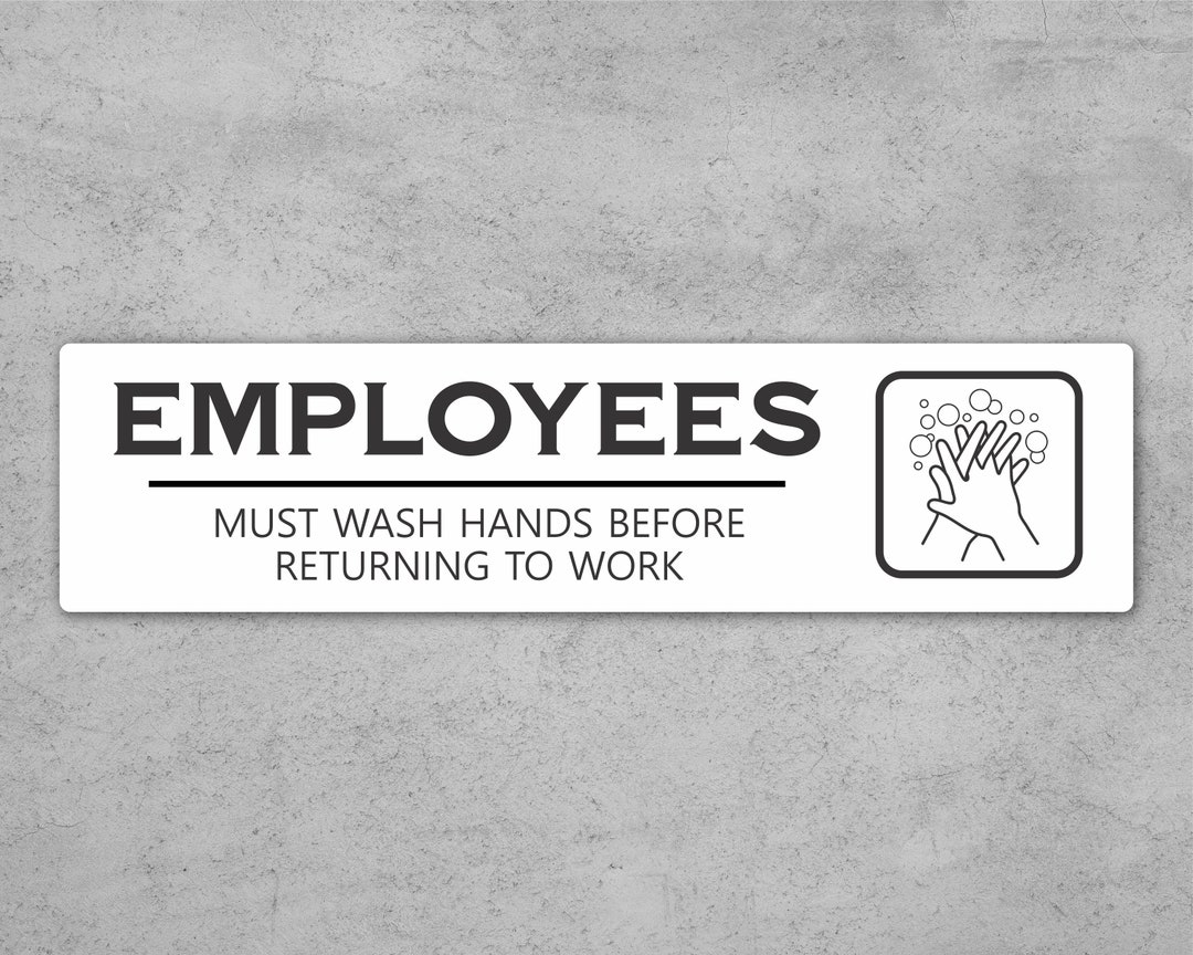 Unique Metal Bathroom Sign Employees Must Wash Hands Before Etsy