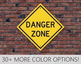 Metal Danger Zone Sign Yellow Diamond Traffic Sign for Indoor - Etsy