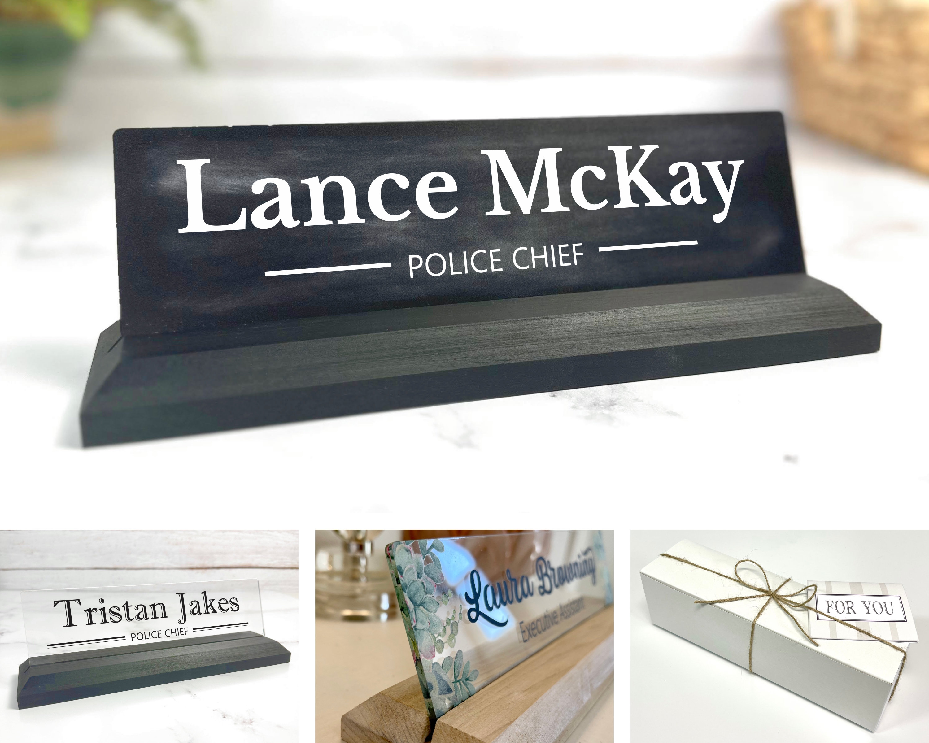 Police Chief Desk Name Plate Personalized Nameplate Police Etsy