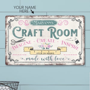Metal Craft Room Sign, Craft Room Signs Personalized, Craft Room, Craft Room Sign, Personalized Craft Room Sign, Craft Room Decor