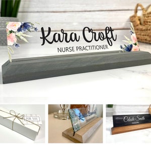  Desk Name Plate Personalized, Custom Name Plate for Desk, Office  Desk Decor for Women Men, Acrylic Desk Accessories, Office Gifts for Boss  Nurse Teacher, Employee Appreciation Gifts (Blue Coast B) 