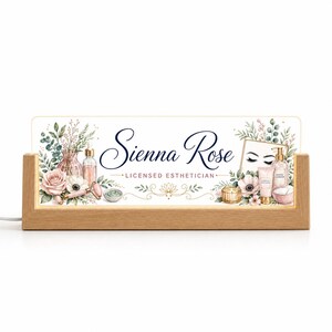 Personalized Esthetician LED Nameplate, Custom Lash Tech Desk Sign, Salon Owner Gift - image 2: 02-CleanProduct