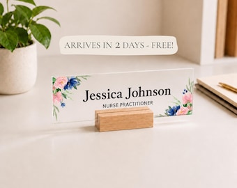 Nurse Practitioner Desk Name Plate, Personalized Acrylic Nameplate, NP Graduation Gift