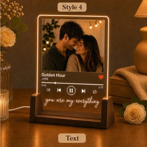 Custom Song Code Plaque, Personalized Music Plaque with Photo, LED Acrylic Song Gift image 7