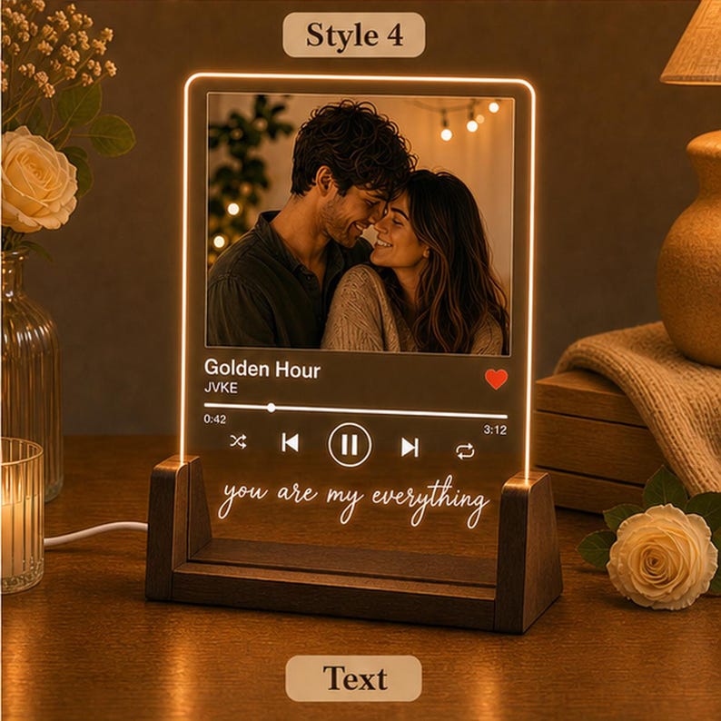 Custom Song Code Plaque, Personalized Music Plaque with Photo, LED Acrylic Song Gift image 7