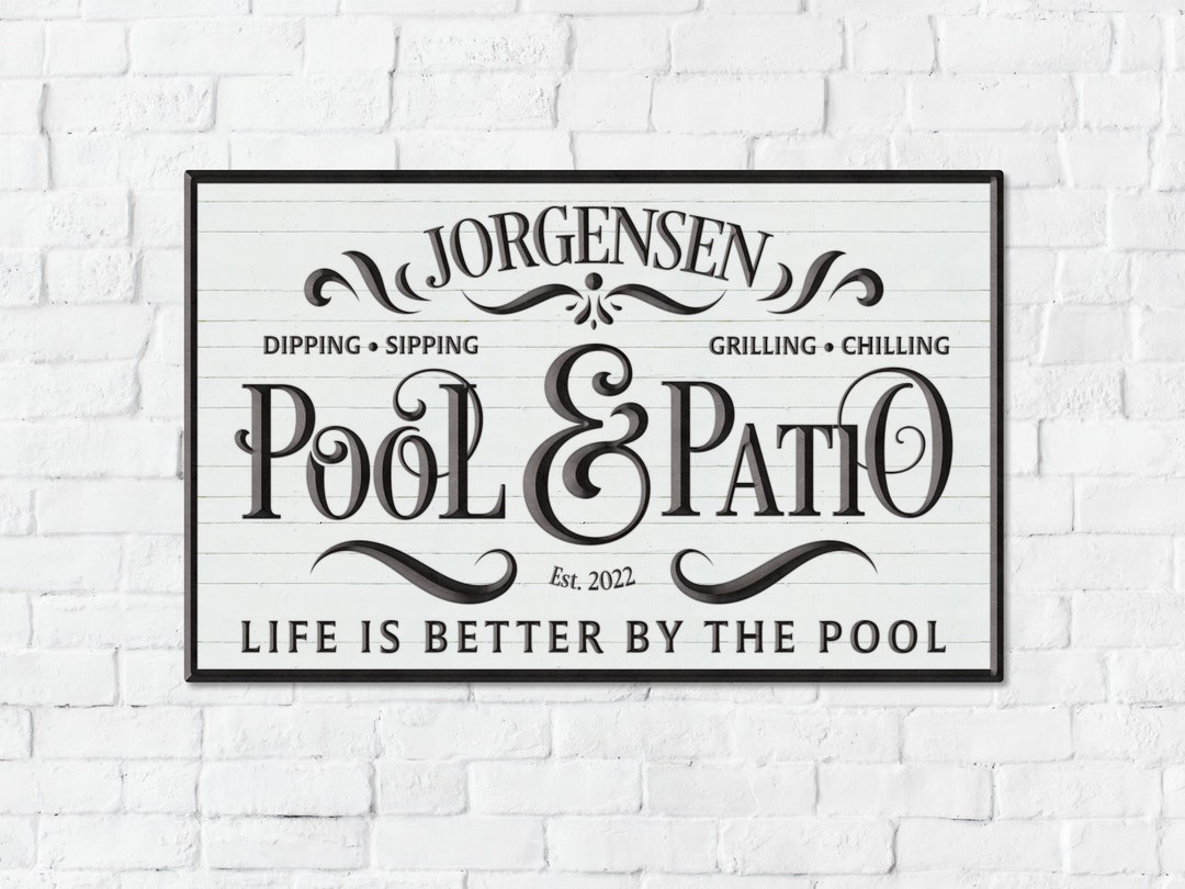 Pool and Patio Sign, to Out Patio Sign, Custom Patio Sign