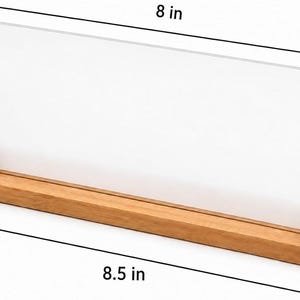 LED nameplate dimensions: 8 inch acrylic insert, 8.5 inch base, 3.15 inch height