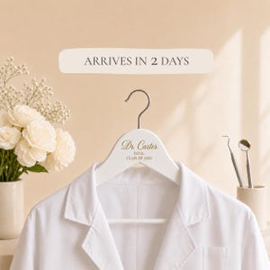 Personalized Dentist Coat Hanger, Dental School Graduation Gift, Custom White Coat Ceremony Hanger, DDS Gift for New Dentist