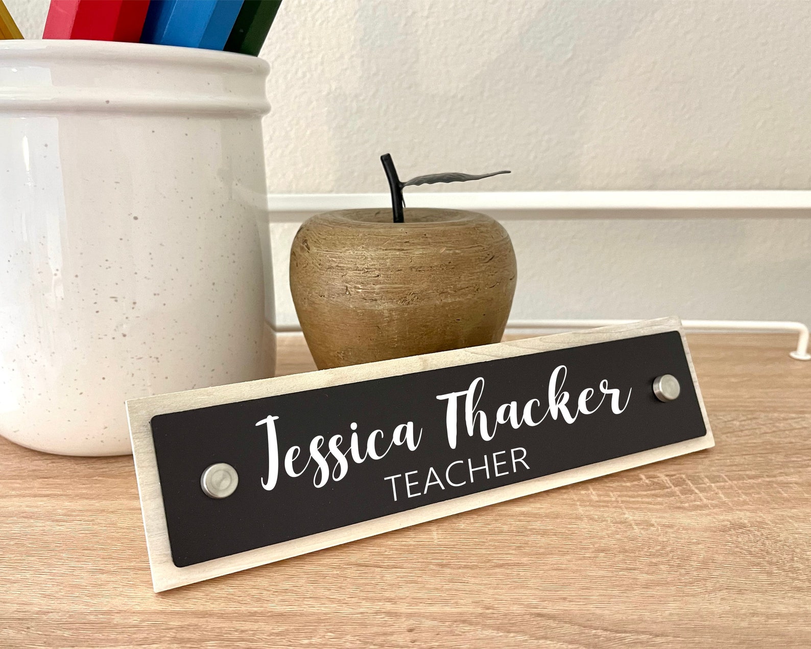 Teacher Desk Name Plate Teacher Desk Name Personalized Etsy