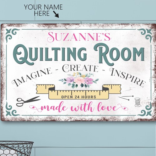 Personalized Quilting Room Sign Gift for Quilter Quilting Etsy