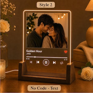 Custom Song Code Plaque, Personalized Music Plaque with Photo, LED Acrylic Song Gift image 5