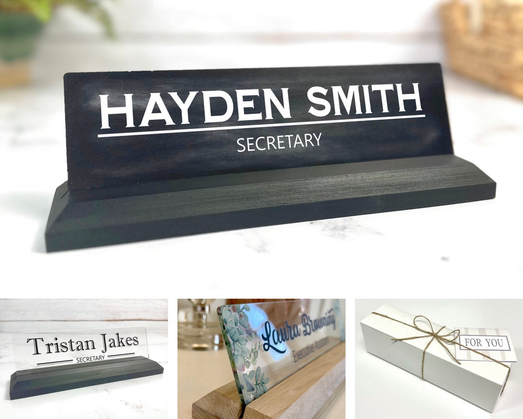Secretary Desk Name Plate Personalized Nameplate Secretary Etsy