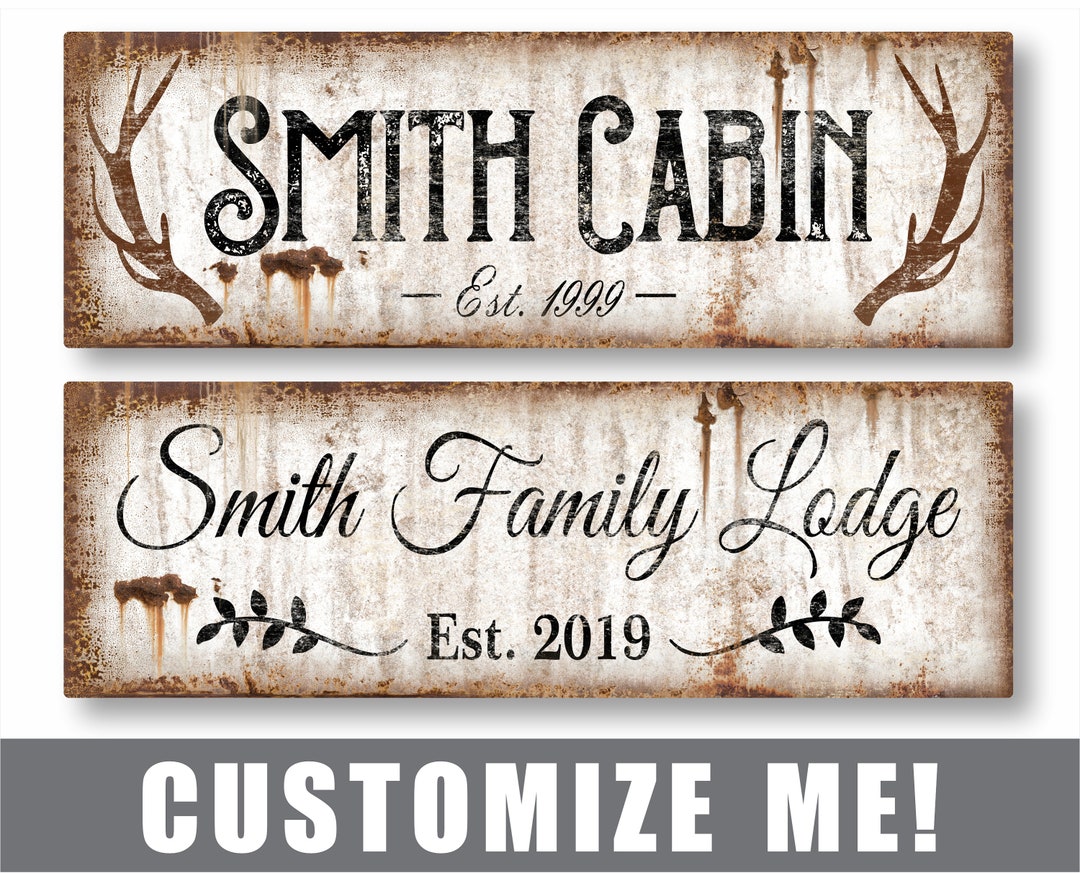 Cabin Metal Sign, Custom Metal Cabin Sign Outdoor, Cabin Sign Outdoor