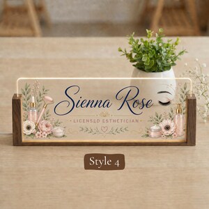 Personalized Esthetician LED Nameplate, Custom Lash Tech Desk Sign, Salon Owner Gift - image 8: 08-Style4