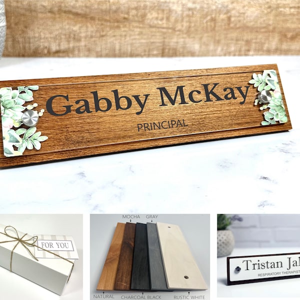 Desk Name Plate Principal Etsy
