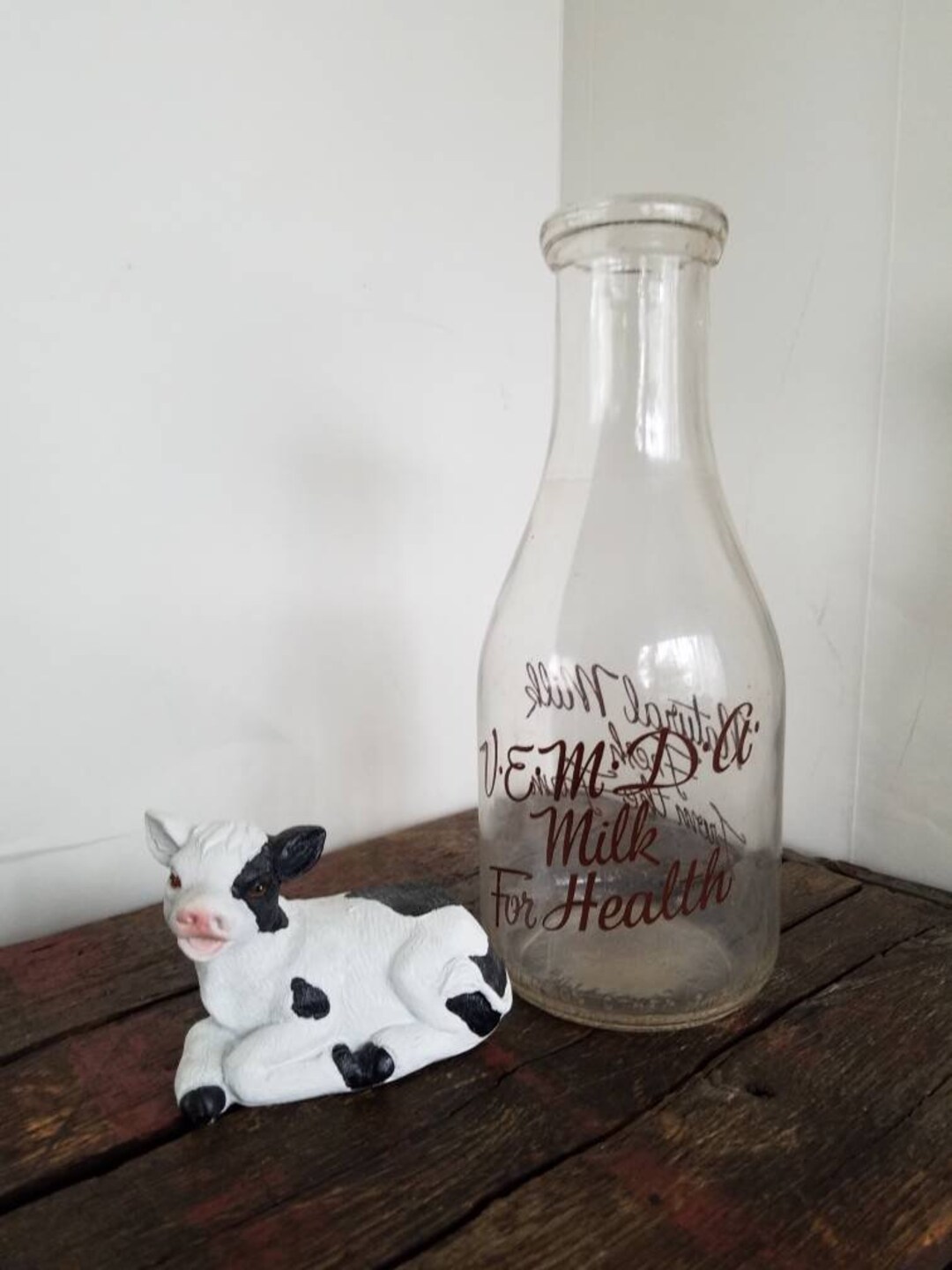 Vintage Glass Quart Milk Bottle - Etsy