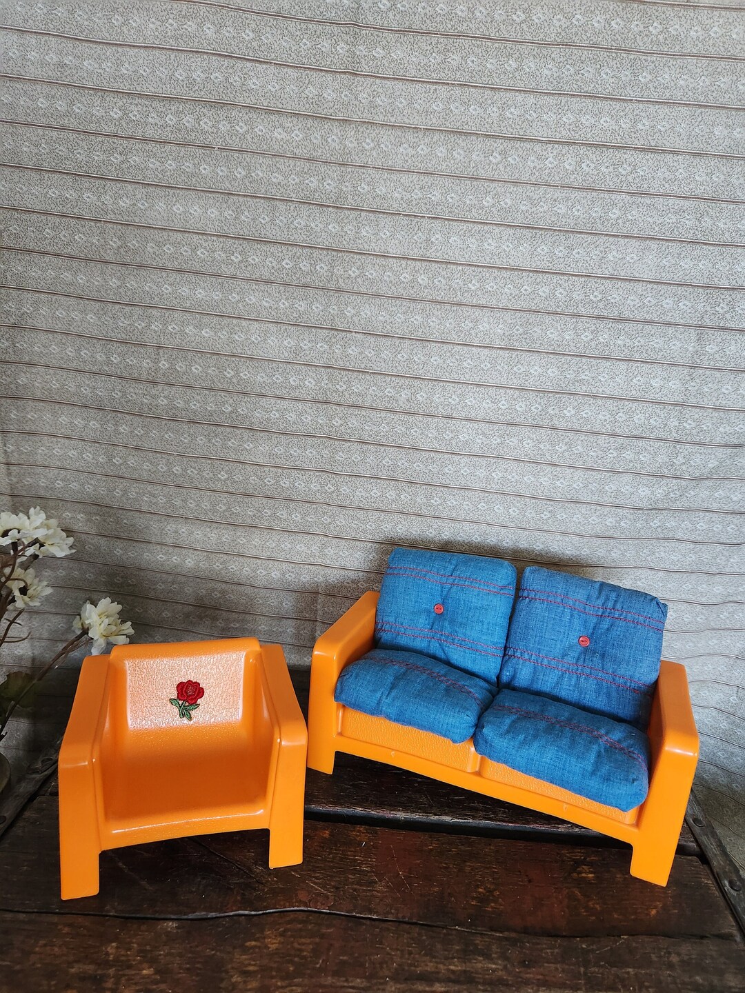 Barbie Bedroom Mattel #2150 en orange vintage 1978, made in