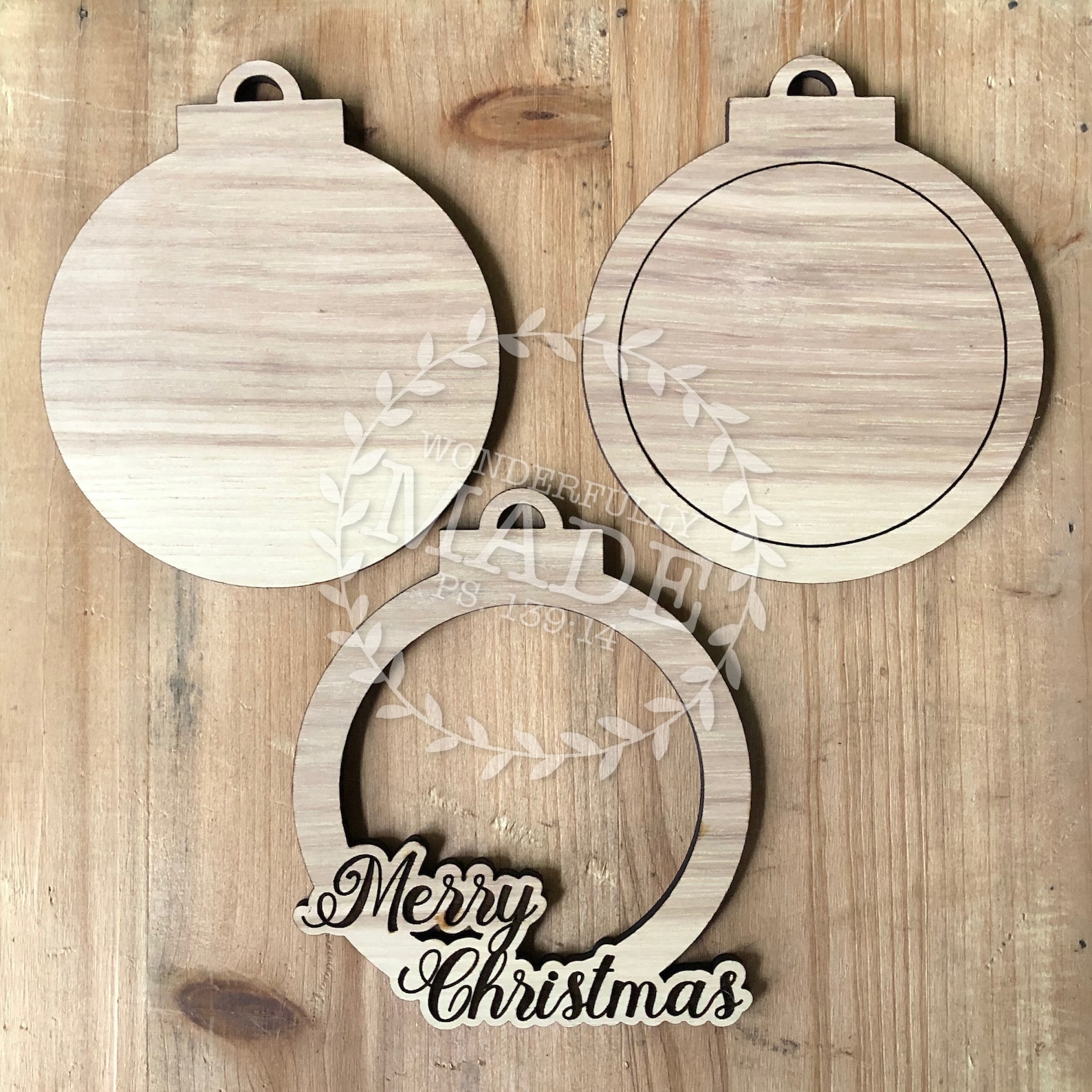 Set of 3 Picture Frame Ornament Laser Cut SVG PDF Etsy