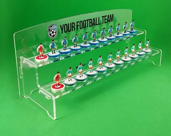 Exibição Subbuteo personalizável para 2 equipes