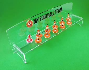 Exibição de equipe Subbuteo personalizável
