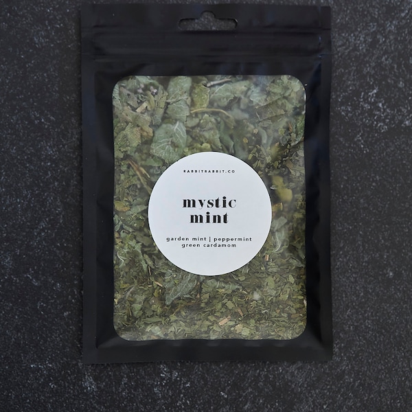 MYSTIC MINT Tea Blend / Mint / Peppermint / Green Cardamom / Organic / Small Batch / Caffeine free / Ritual / Herbal / Witch / Divination