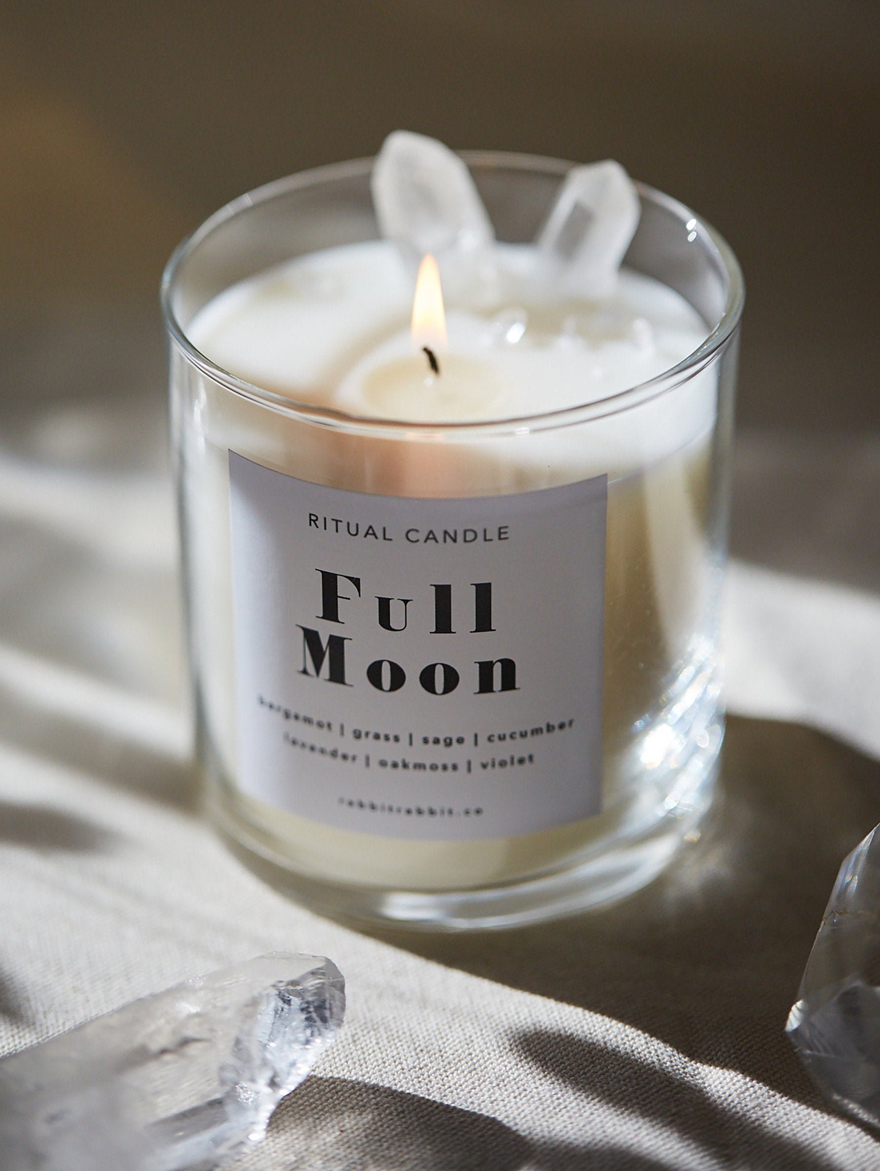 Full Moon Candle / 10oz Hand Poured / Earth Magic / Ritual / Etsy