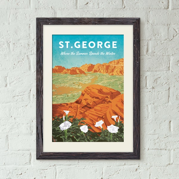 St George Utah - Vintage Style Travel Poster