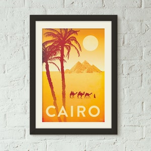 Cairo, Egypt Vintage Style Travel Poster