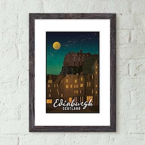 Edinburgh, Scotland - Vintage Style Travel Poster