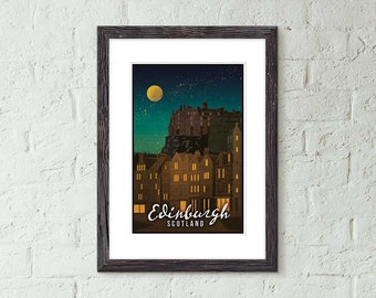 Edinburgh, Scotland - Vintage Style Travel Poster