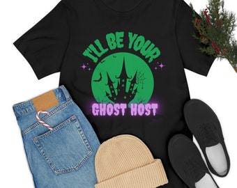 Haunted Mansion Themed Ghost Host Tshirt - "I'll Be Your Ghost Host" Disney Shirt for All Day Park Wear - Great Gift for Men and Women