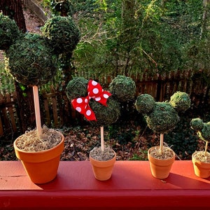 Topiary Mickey & Minnie Topiaries for Magic to Home, Wedding, Mad Tea Party, Gifts Great Bathroom, Coffee Bar Tiered Tray Mouse Decor image 2