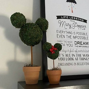 Topiary Mickey & Minnie Topiaries for Magic to Home, Wedding, Mad Tea Party, Gifts Great Bathroom, Coffee Bar Tiered Tray Mouse Decor image 1