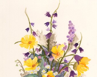 Watercolor Painting, Flower Art, Watercolor Paintings, Flower Art, Flower Prints, Small Art, Art Print, Watercolor Flowers, Watercolor Print