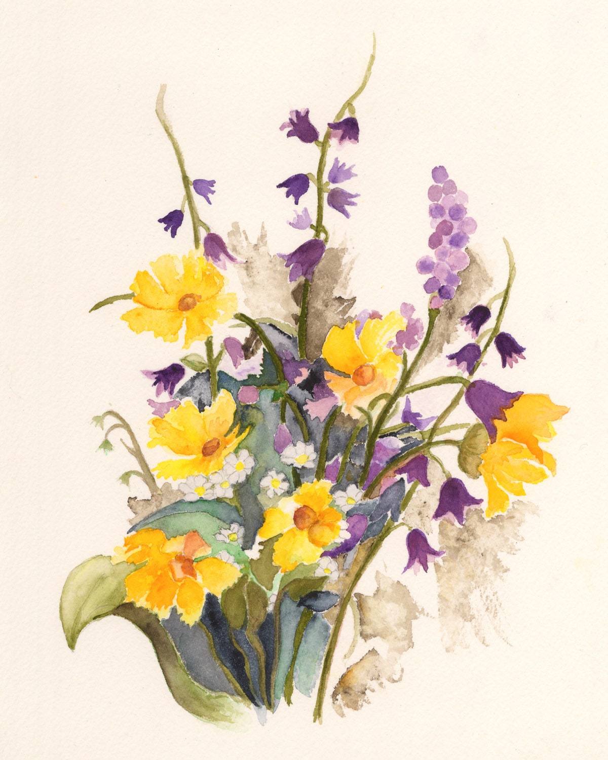 Watercolor Painting Flower Art Watercolor Paintings Flower Etsy.de