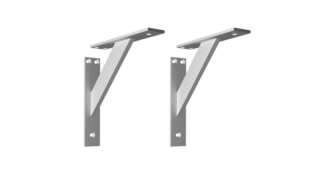Pair of MODERN ALUMINUM Shelf Brackets Support Decorative Corner Modern